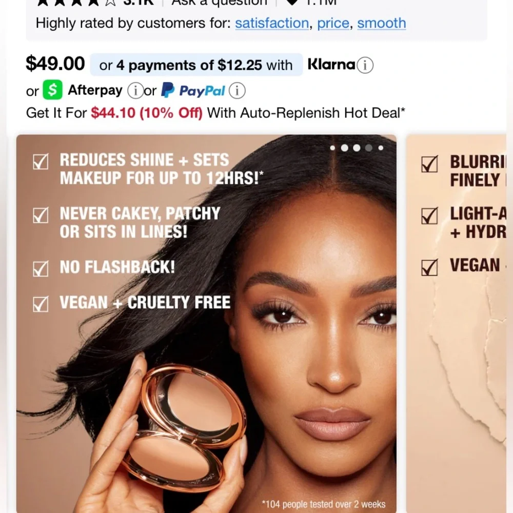 Charlotte Tilbury Gold Compact with Airbrush Flawless Finish